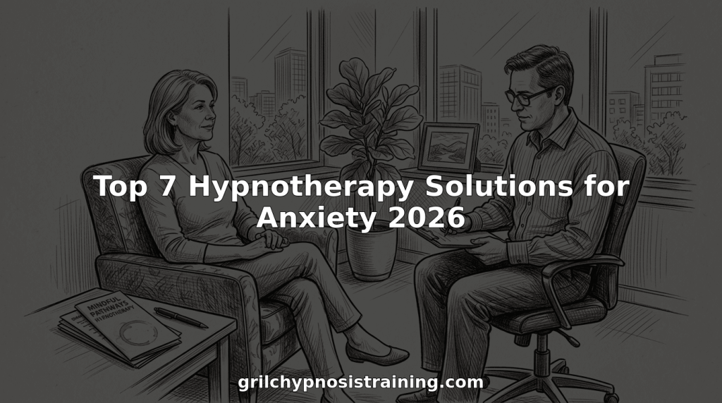 Hypnotherapist and client in calm office setting