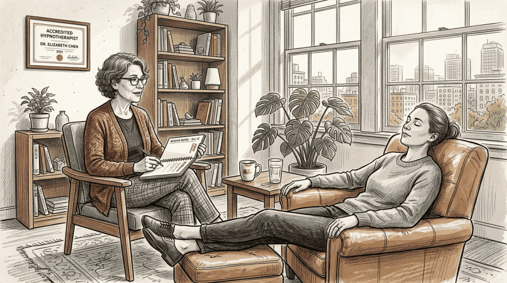 Therapist and client in real consultation session